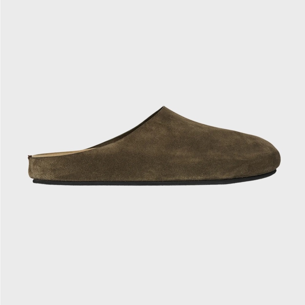 NEW Size 6 Fits Like a 7 - Worn twice Color Ash. The Row Hugo Suede Easy Mules